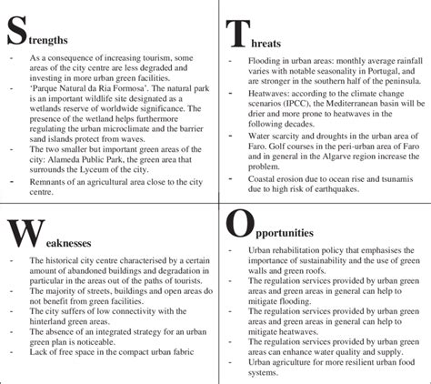 swot analysis of a city|SWOT Analysis for a City .